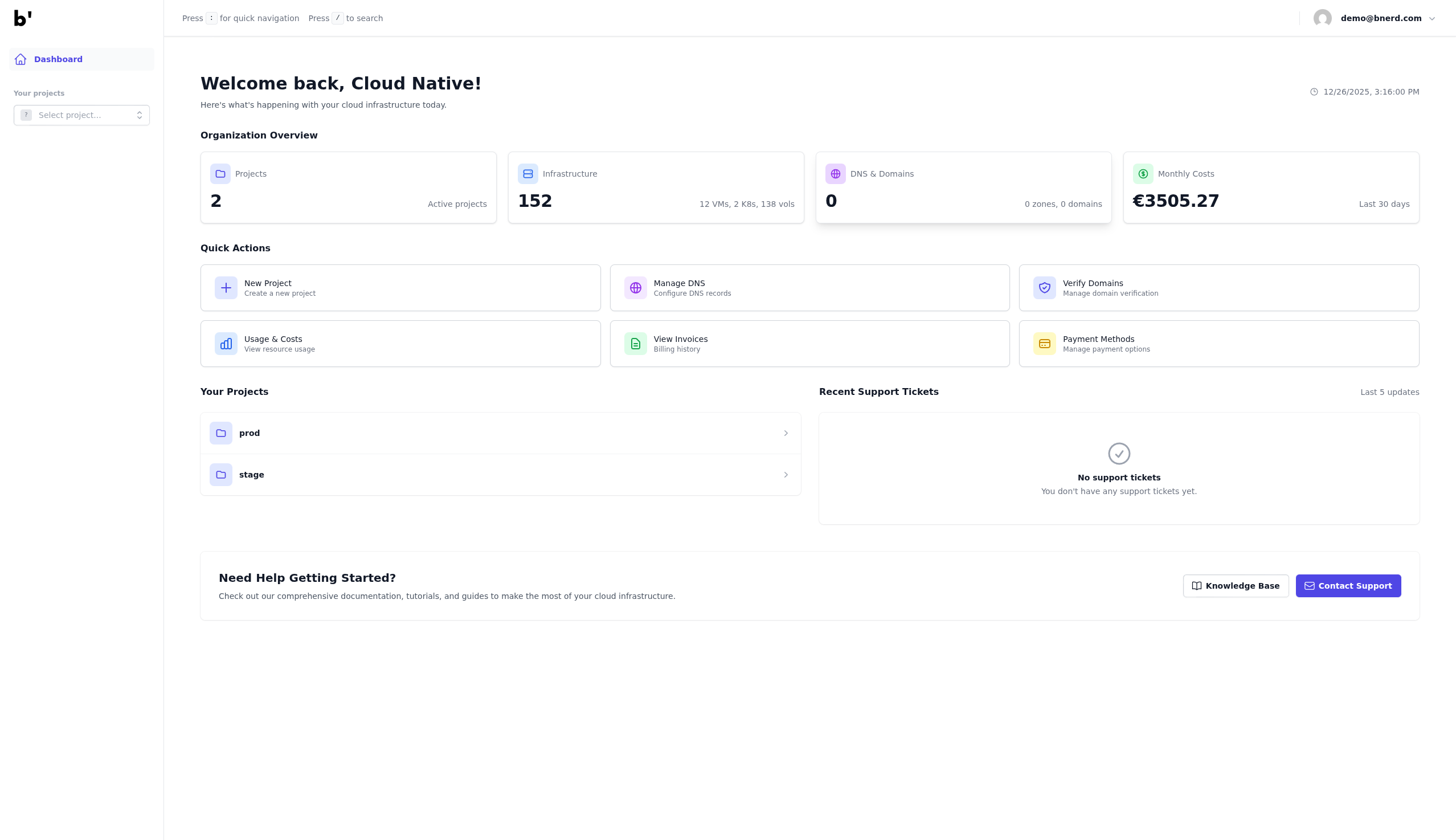 b'nerd Dashboard